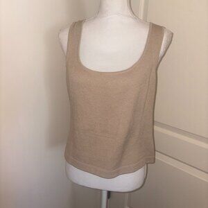 St. John Womens Vintage Beige Sleeveless Pullover Sweater Tank Top Sz S Basic